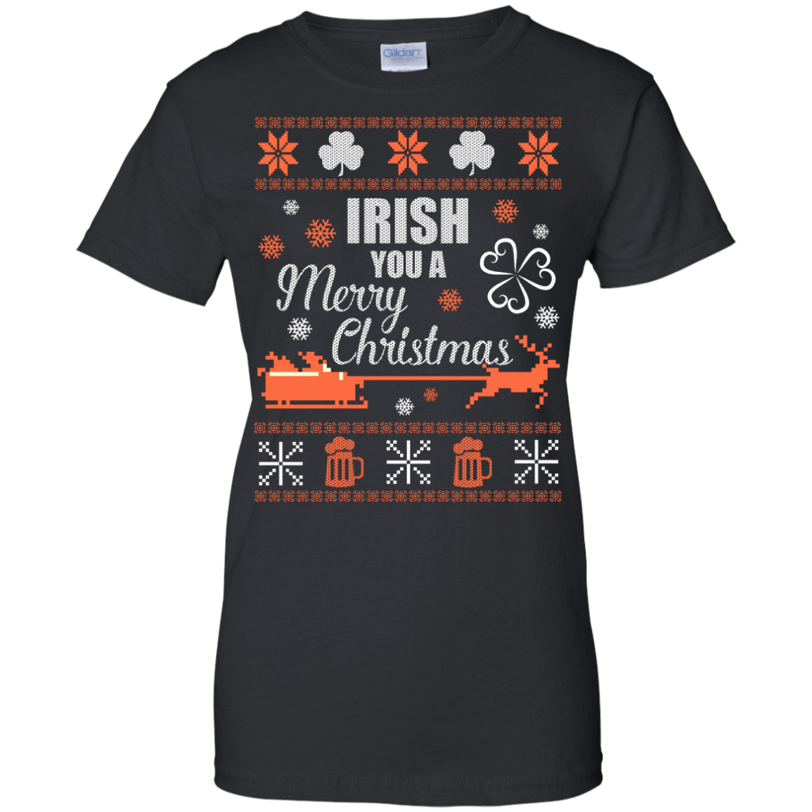 Irish You A Merry Chrristmas-T-Shirt & Hoodie-Women's T-Shirt-Black