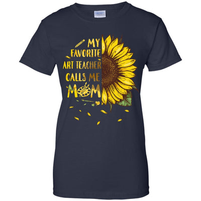 Sunflower My Favorite Art Teacher Calls Me Mom Mothers Day Gift-T-Shirt & Hoodie-Women's T-Shirt-Navy