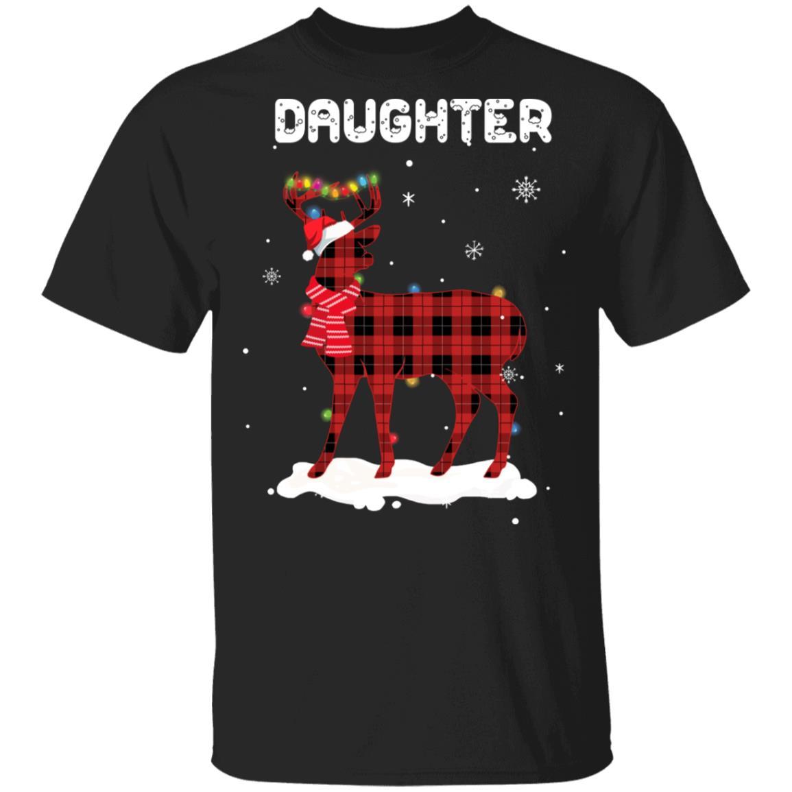 Daughter Deer Red Plaid Christmas Family Matching Pajamas
