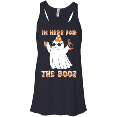 I'm Here For The Booz Halloween-T-Shirt & Hoodie-Women's Flowy Racerback Tank-Midnight
