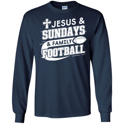 Jesus Sundays Family Football-T-Shirt & Hoodie-Long Sleeve T-Shirt-Navy