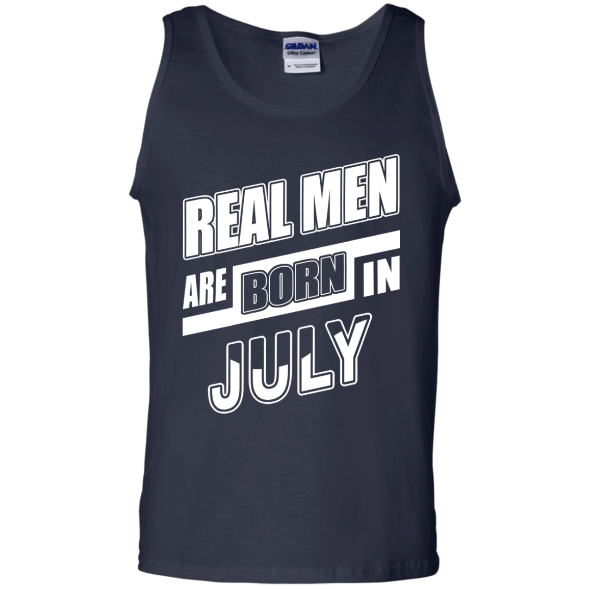 Real Men Are Born In July-T-Shirt & Hoodie-Unisex Tank-Navy