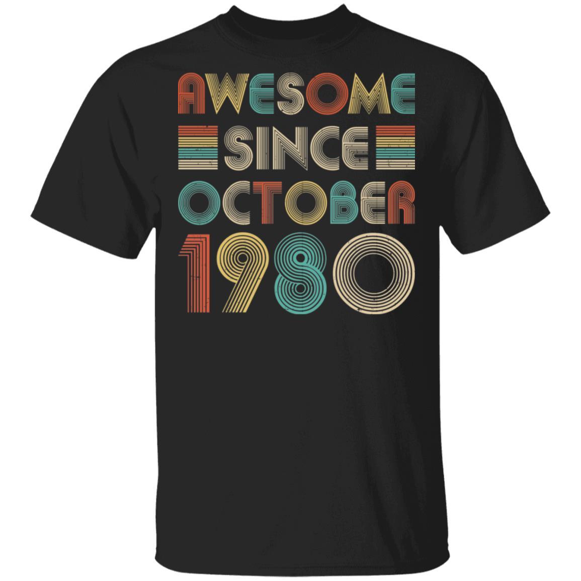 Awesome Since October 1980 Vintage 42th Birthday Gifts