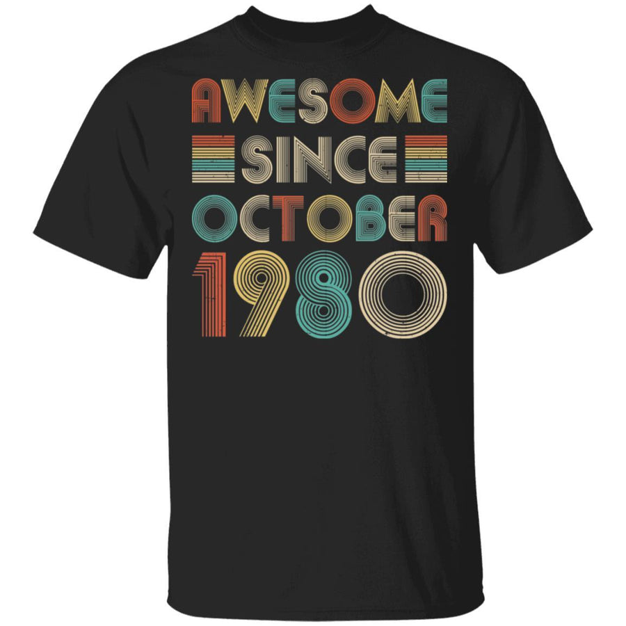 Awesome Since October 1980 Vintage 41th Birthday Gifts-T-Shirt & Hoodie-Classic T-Shirt-Black