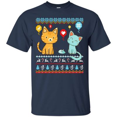 Halo Halo Christmas Cat Lover-T-Shirt & Hoodie-Classic T-Shirt-Navy