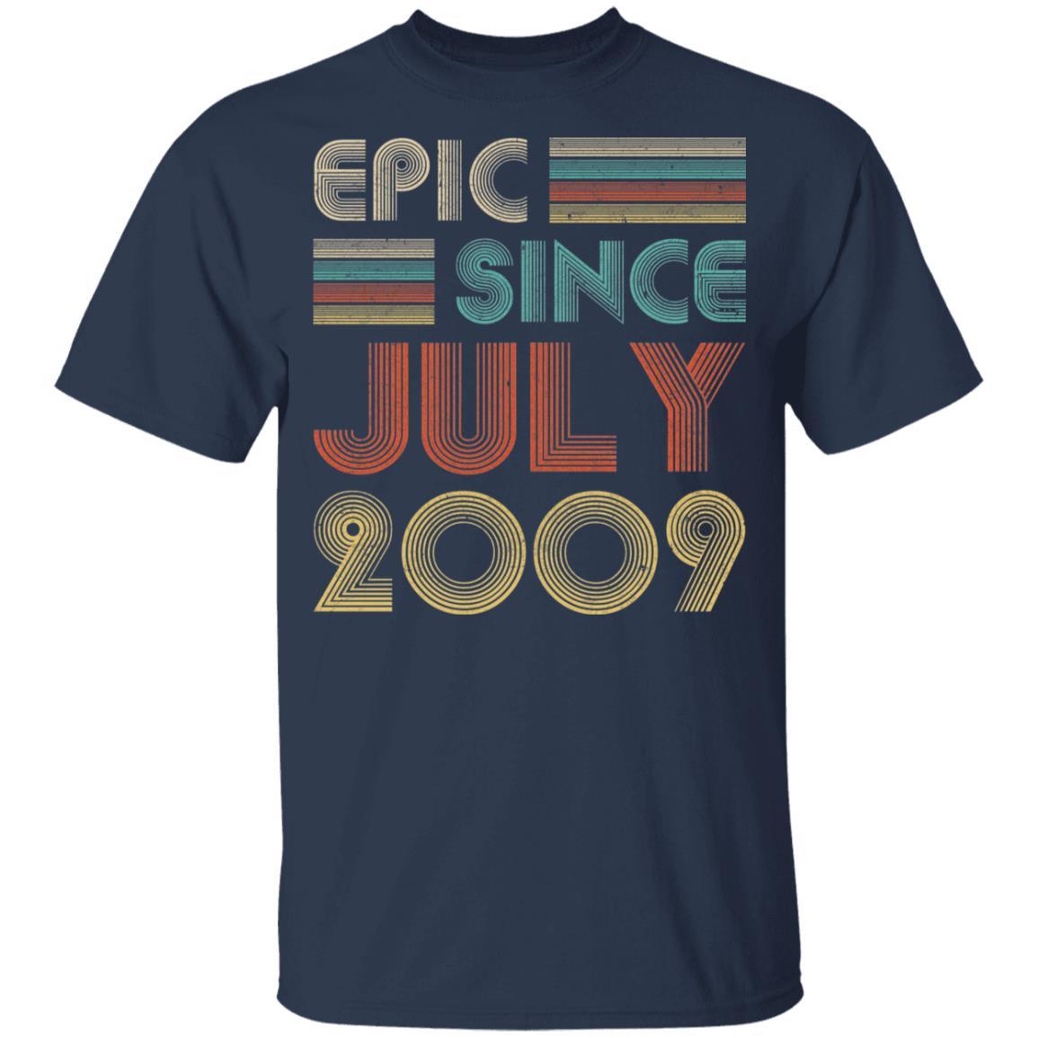 Epic Since July 2009 Vintage 12th Birthday Gifts Youth-Youth Shirt-Youth T-Shirt-Navy