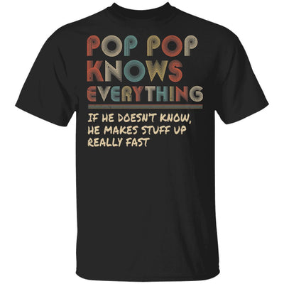 Pop Pop Know Everything Vintage Pop Pop Father's Day Gift-T-Shirt & Hoodie-Classic T-Shirt-Black