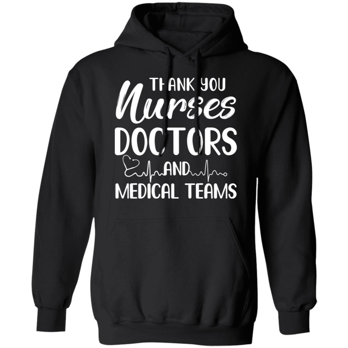 Thank You Nurses Doctors Medical Teams-T-Shirt & Tank Top-Pullover Hoodie-Black