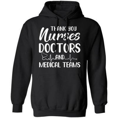 Thank You Nurses Doctors Medical Teams-T-Shirt & Tank Top-Pullover Hoodie-Black