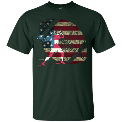 Quarterback Football America Flag-T-Shirt & Hoodie-Classic T-Shirt-Forest Green