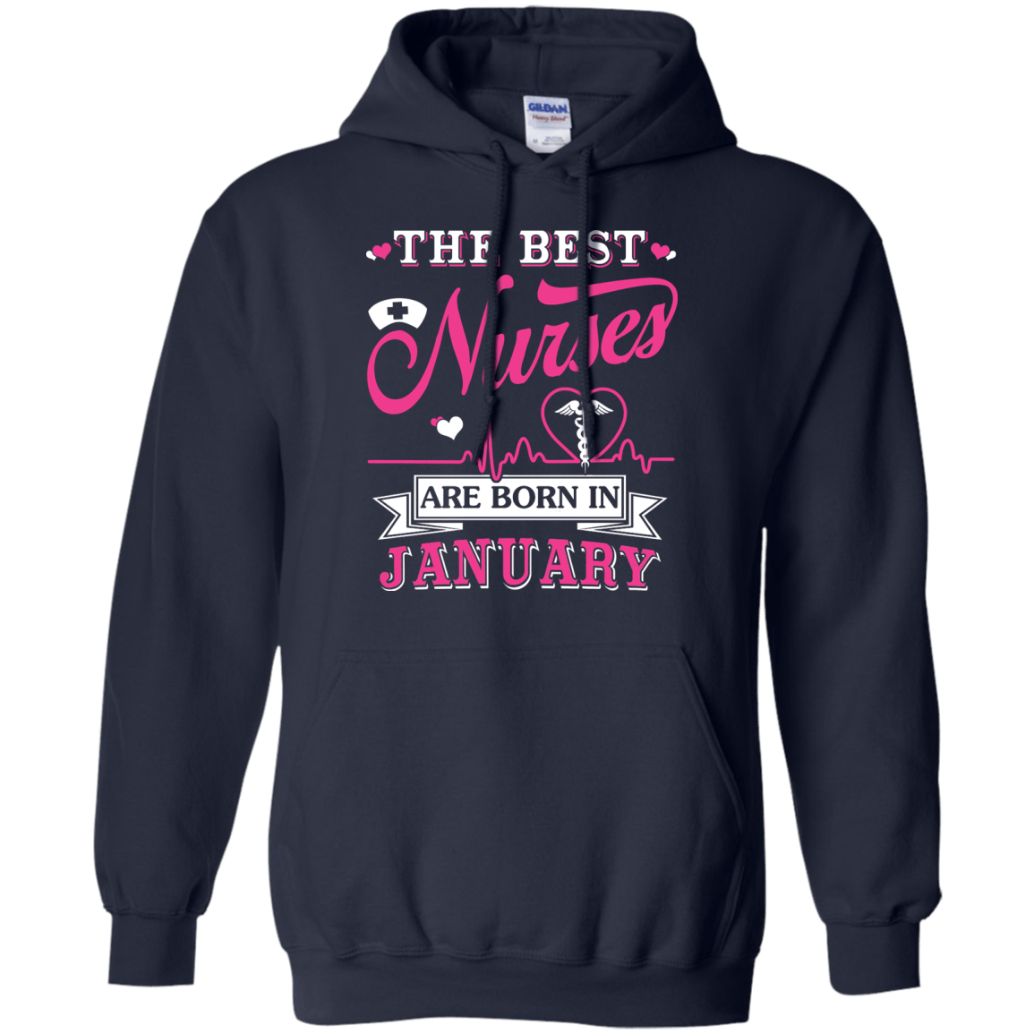 The Best Nurses Are Born In January-T-Shirt & Hoodie-Pullover Hoodie-Navy