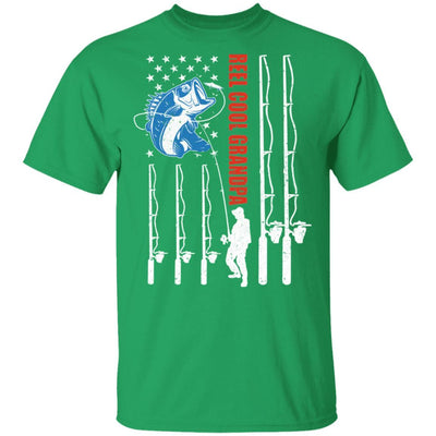 Reel Cool Grandpa American Flag Fish Fishing Fathers Day-T-Shirt & Hoodie-Classic T-Shirt-Irish Green