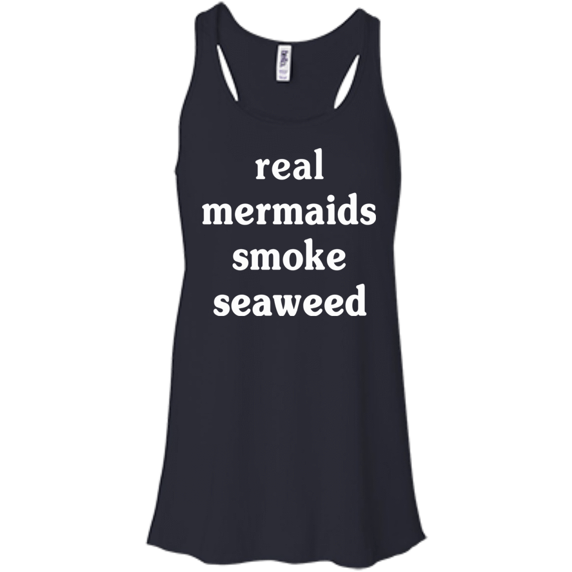 Real Mermaids Smoke Seaweed-T-Shirt & Hoodie-Women's Flowy Racerback Tank-Midnight