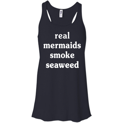 Real Mermaids Smoke Seaweed-T-Shirt & Hoodie-Women's Flowy Racerback Tank-Midnight