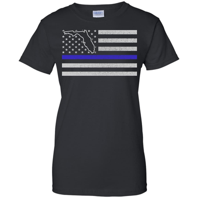Florida Thin Blue Line Police State-T-Shirt & Hoodie-Women's T-Shirt-Black