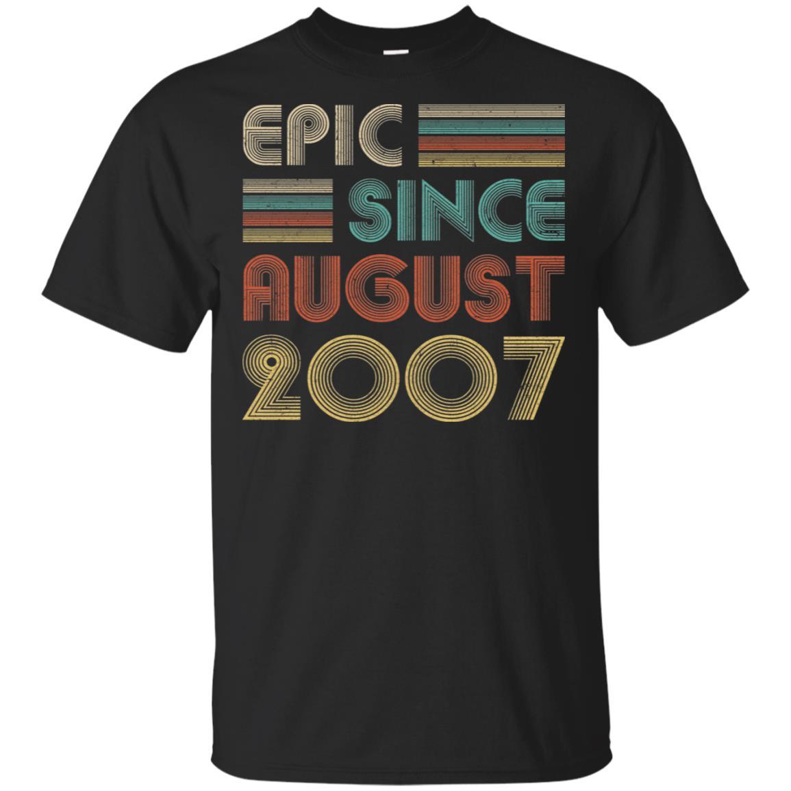 Epic Since August 2007 14th Birthday Gift 14 Yrs Old-T-Shirt & Hoodie-Classic T-Shirt-Black