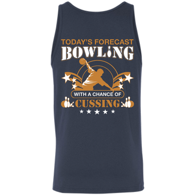Today's forecast BOWLING With A Chance Of Cussing-T-Shirt & Hoodie-Unisex Tank-Navy