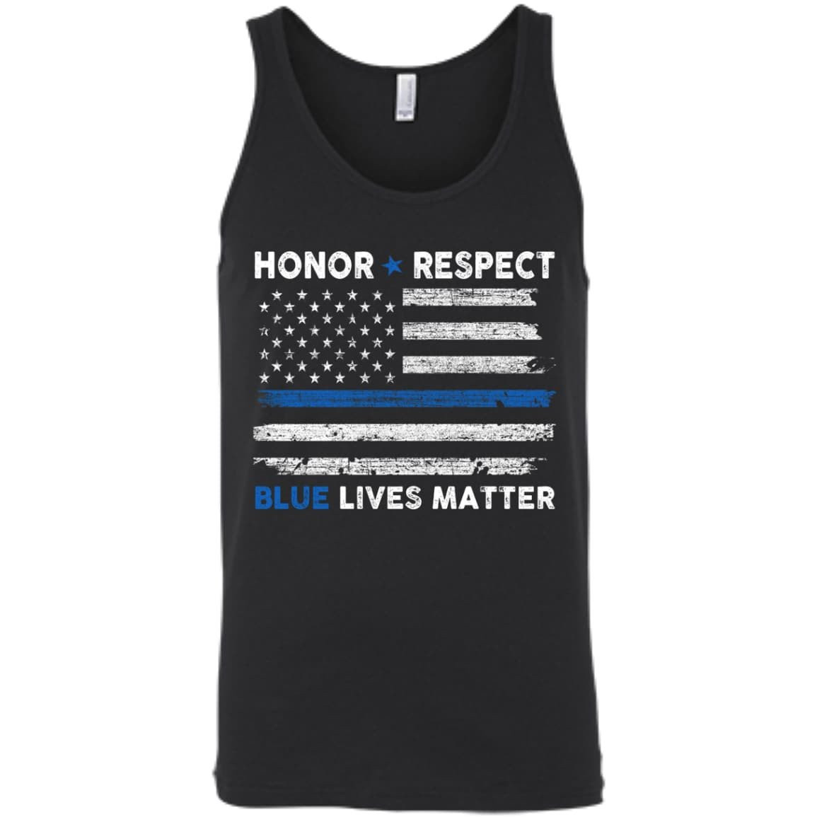 Honor and Respect Blue lives matter-T-Shirt & Hoodie-Unisex Tank-Black
