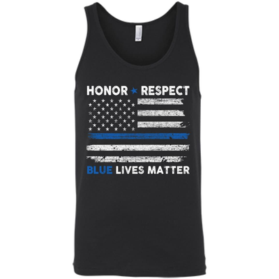 Honor and Respect Blue lives matter-T-Shirt & Hoodie-Unisex Tank-Black