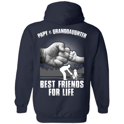 Papy And Granddaughter Best Friends For Life-T-Shirt & Hoodie-Pullover Hoodie-Navy