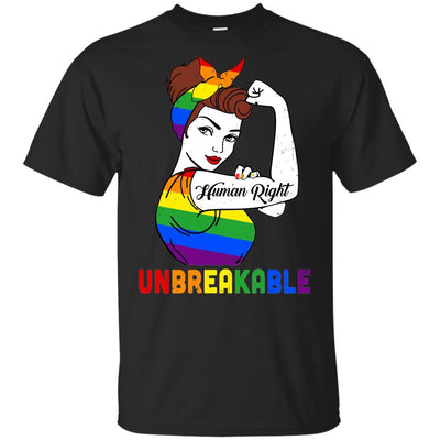 Lady Human Right Unbreakable Rainbow LGBT Pride Month-T-Shirt & Hoodie-Youth T-Shirt-Black
