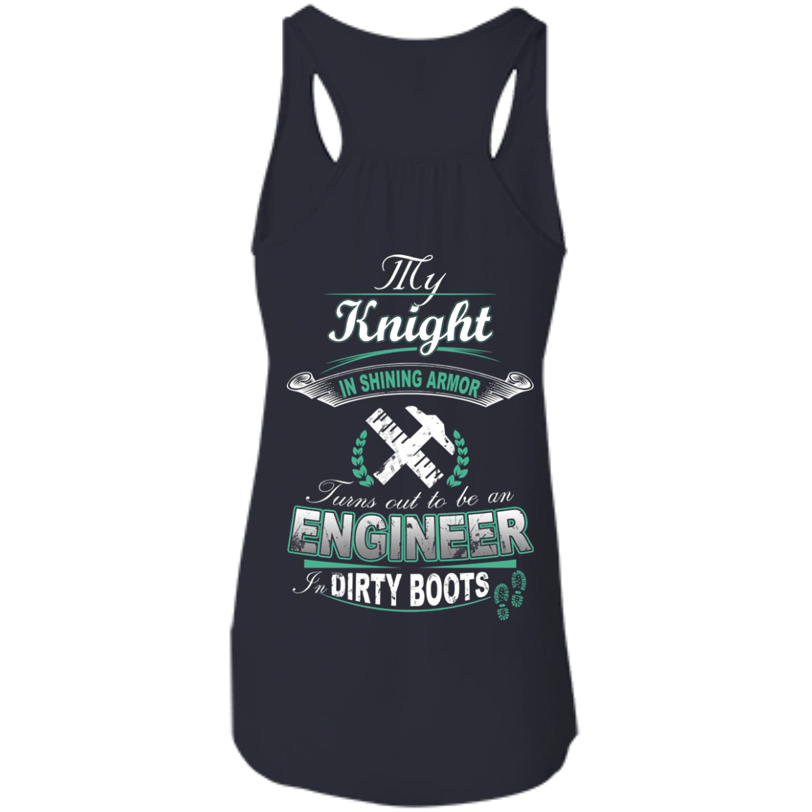 Turns out to be a Engineer In Dirty Boots-T-Shirt & Hoodie-Women's Flowy Racerback Tank-Midnight