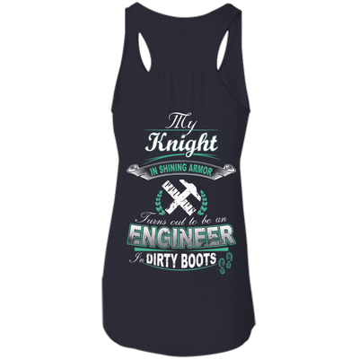 Turns out to be a Engineer In Dirty Boots-T-Shirt & Hoodie-Women's Flowy Racerback Tank-Midnight