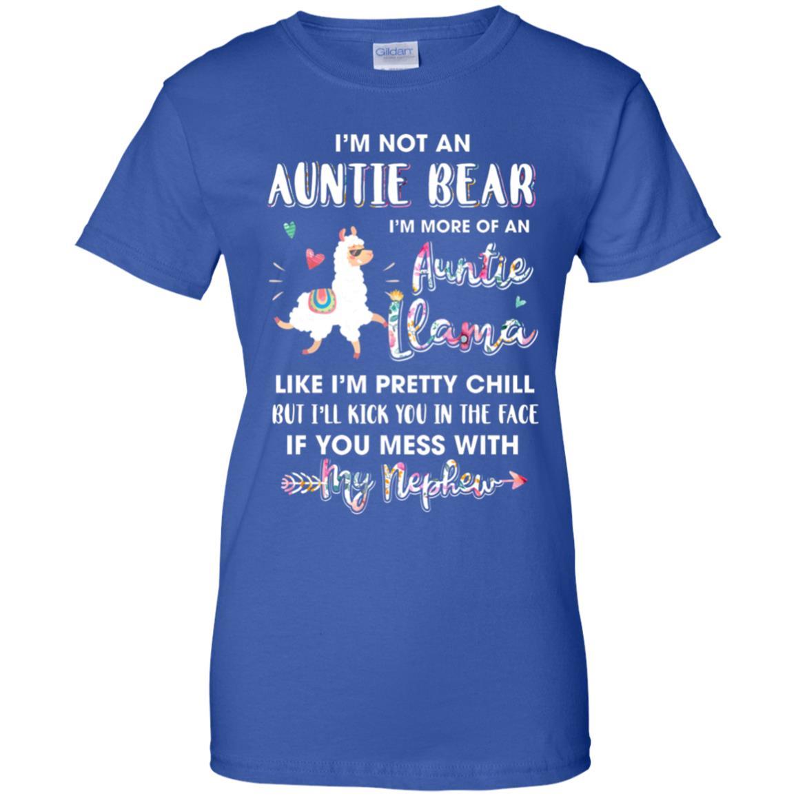 Aunt Nephew Im Not Auntie Bear Im More Of Auntie Llama-T-Shirt & Hoodie-Women's T-Shirt-Royal