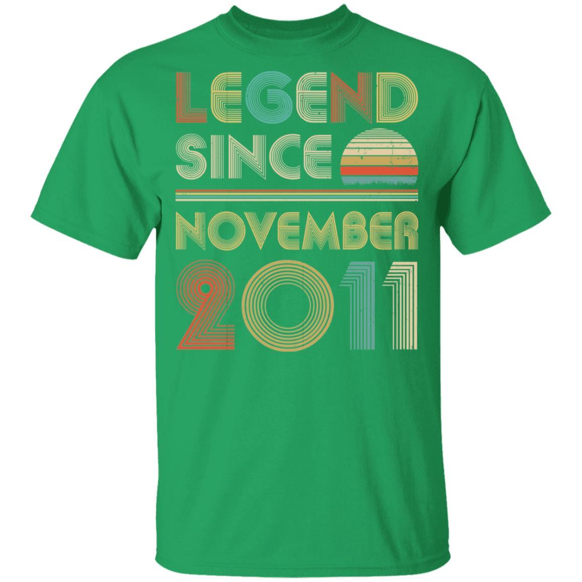 Legend Since November 2011 Vintage 10th Birthday Gifts Youth-Youth Shirt-Youth T-Shirt-Irish Green