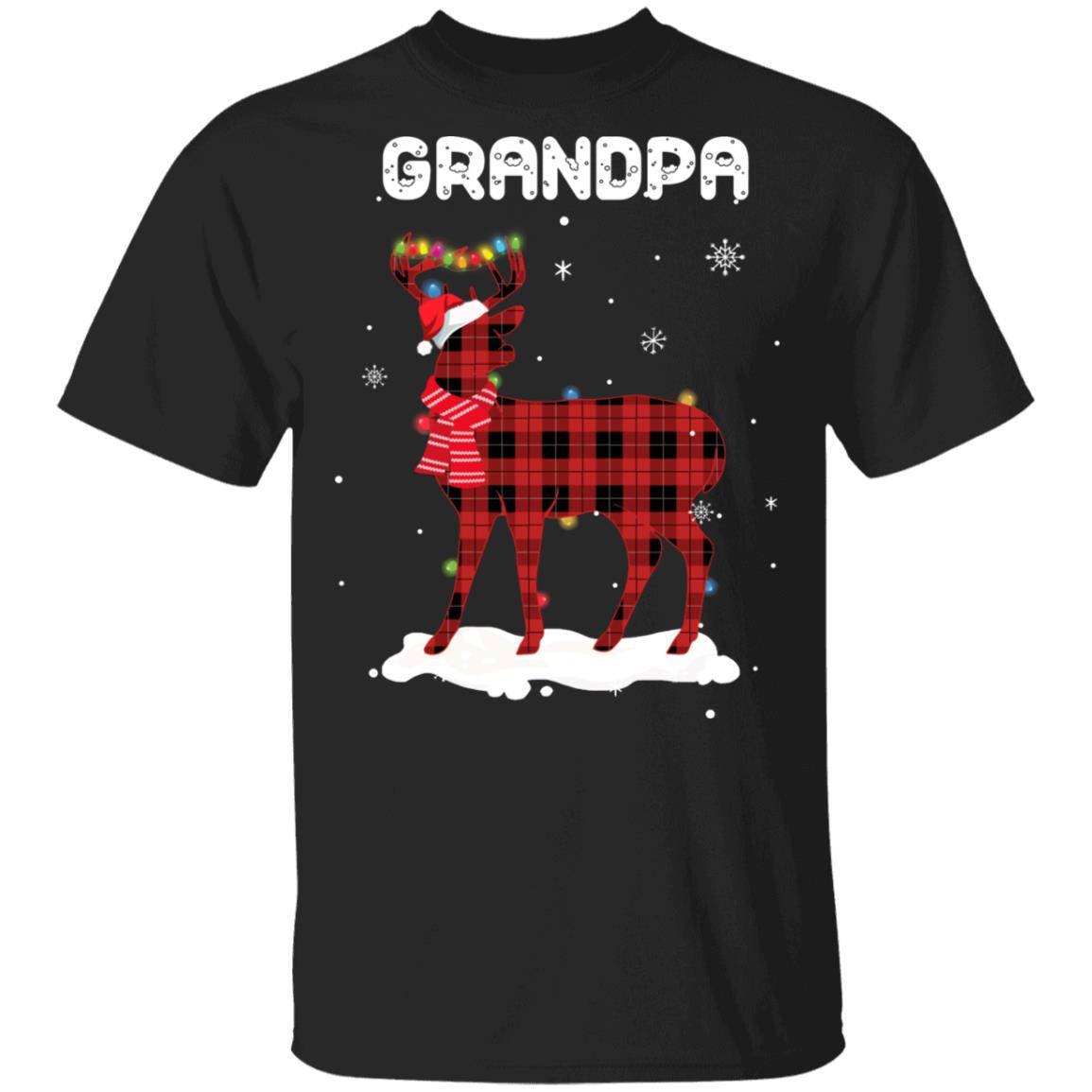 Grandpa Deer Red Plaid Christmas Family Matching Pajamas