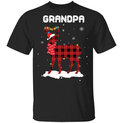 Grandpa Deer Red Plaid Christmas Family Matching Pajamas-T-Shirt & Sweatshirt-Classic T-Shirt-Black