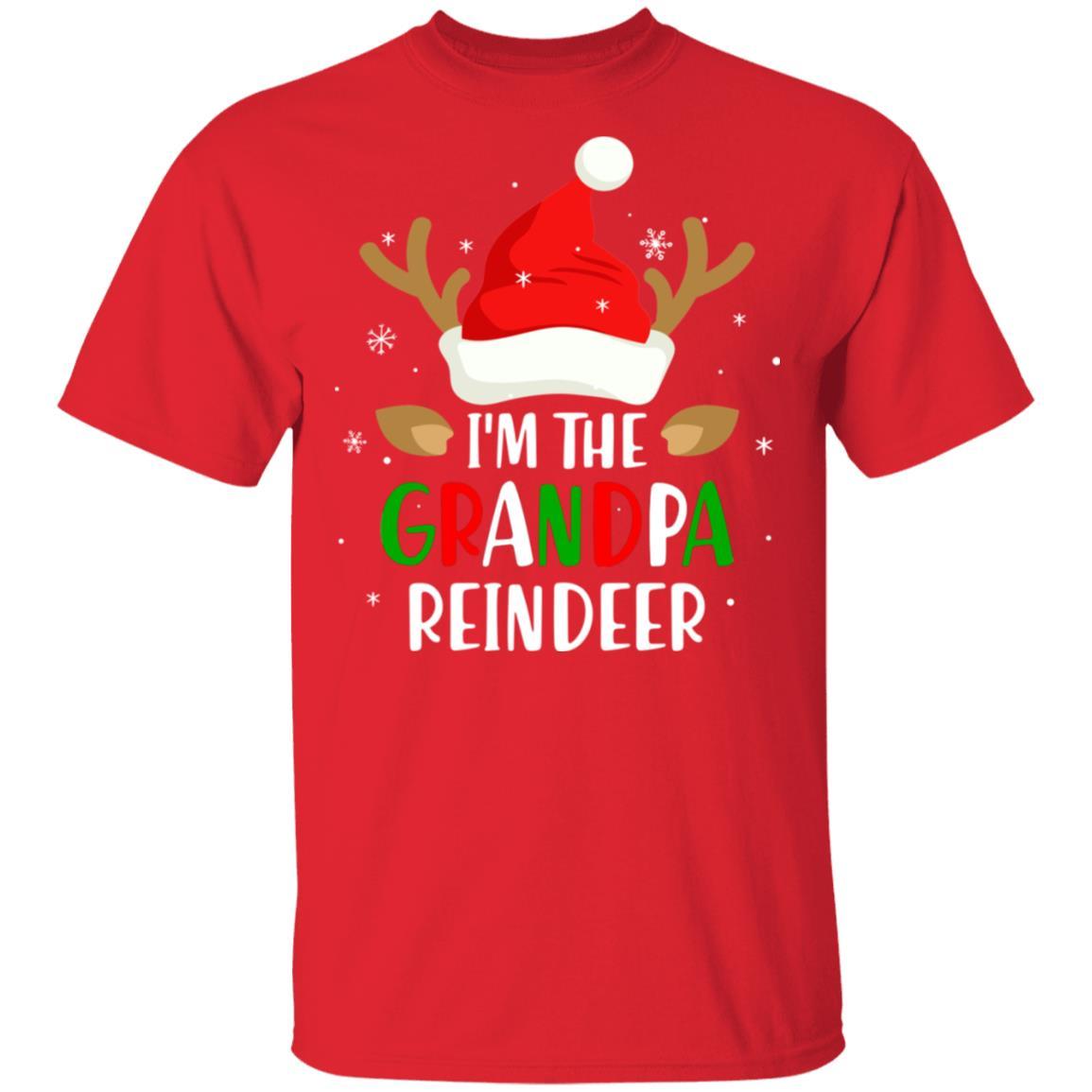 I'm The Grandpa Reindeer Matching Family Christmas-T-Shirt & Sweatshirt-Classic T-Shirt-Red