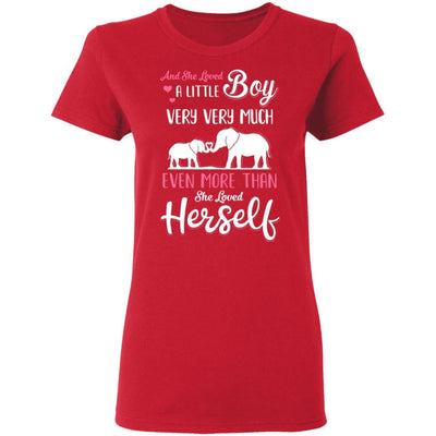 And She Loved A Little Boy Very Very Much Mom Gifts-T-Shirt & Hoodie-Women's T-Shirt-Red