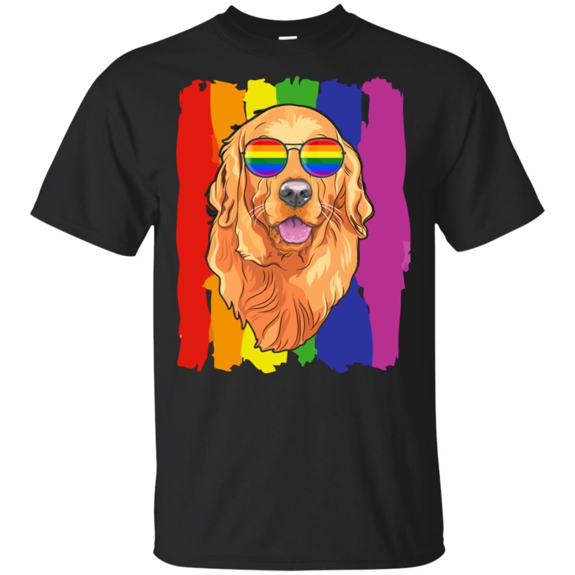 Funny Retrievers Golden LGBT LGBT Pride Gifts-T-Shirt & Hoodie-Classic T-Shirt-Black