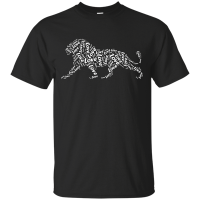 I Love Lion T-Shirt Word Graphic Tee-T-Shirt & Hoodie-Classic T-Shirt-Black