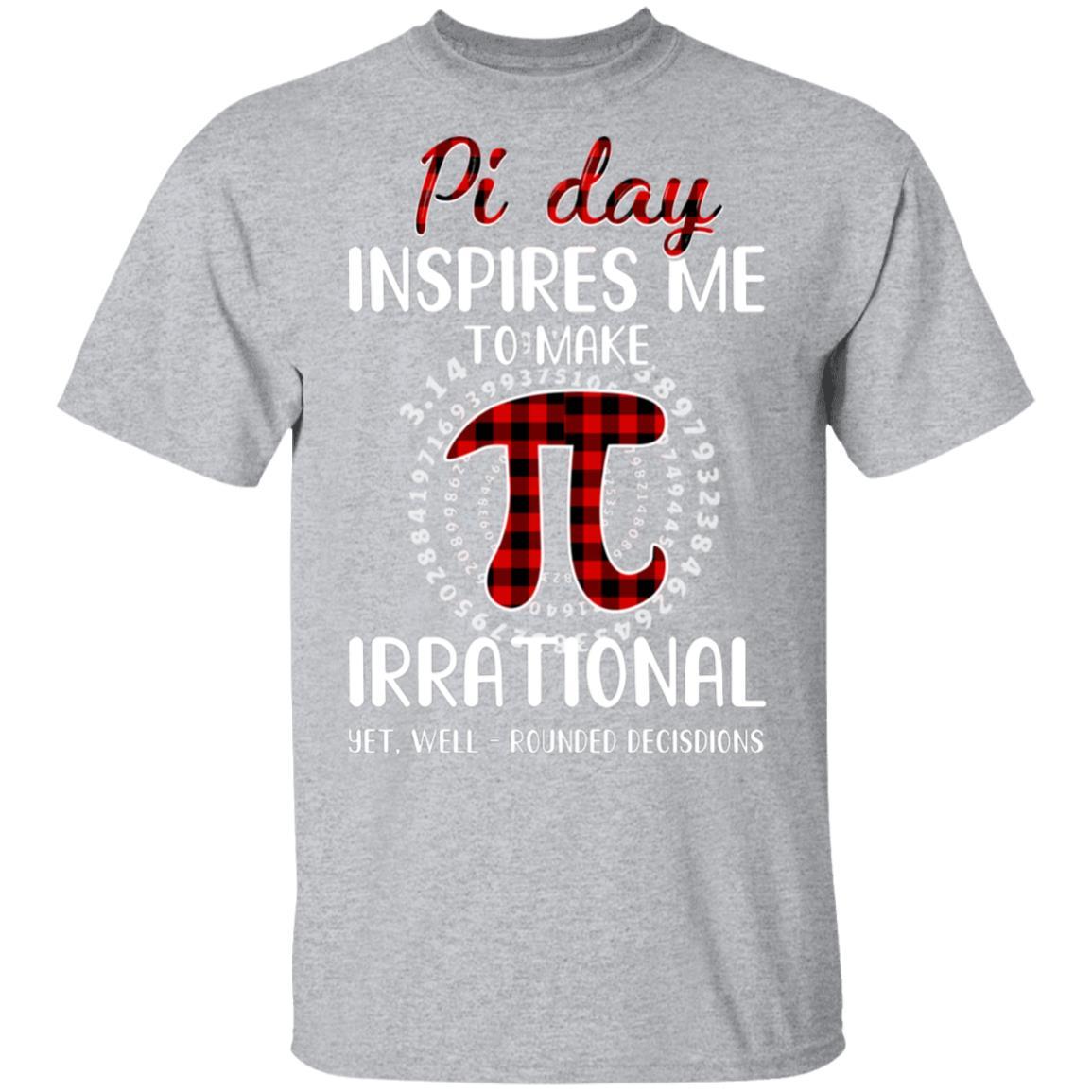 Pi Day Inspires Me To Make Irrational Red Plaid-T-Shirt & Hoodie-Classic T-Shirt-Sport Grey