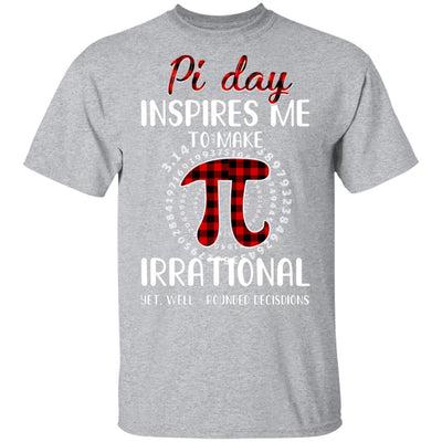 Pi Day Inspires Me To Make Irrational Red Plaid-T-Shirt & Hoodie-Classic T-Shirt-Sport Grey
