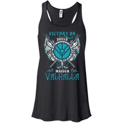 Shieldmaiden Victory Or Valhalla-T-Shirt & Hoodie-Women's Flowy Racerback Tank-Black