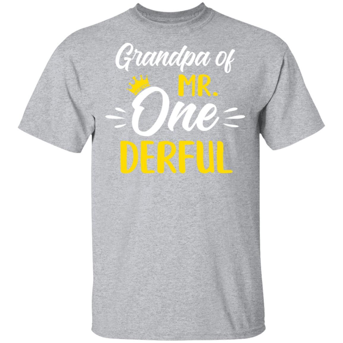 Grandpa Of Mr Onederful 1st Birthday Party Costumes Gifts-T-Shirt & Hoodie-Classic T-Shirt-Sport Grey
