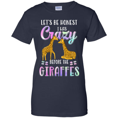 Let's Be Honest I Was Crazy Before The Giraffes-T-Shirt & Tank Top-Women's T-Shirt-Navy
