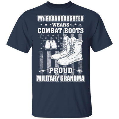 My Granddaughter Wears Combat Boots Proud Military Grandma-T-Shirt & Hoodie-Classic T-Shirt-Navy