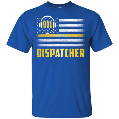 Vintage Thin Gold Line 911 Dispatcher USA Flag-T-Shirt & Hoodie-Classic T-Shirt-Royal