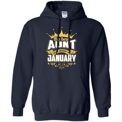 The Best Aunt Was Born In January-T-Shirt & Hoodie-Pullover Hoodie-Navy