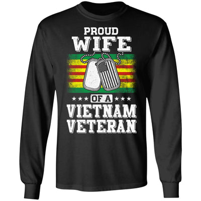 Proud Wife Of A VietNam Veteran Husband-T-Shirt & Hoodie-Long Sleeve T-Shirt-Black