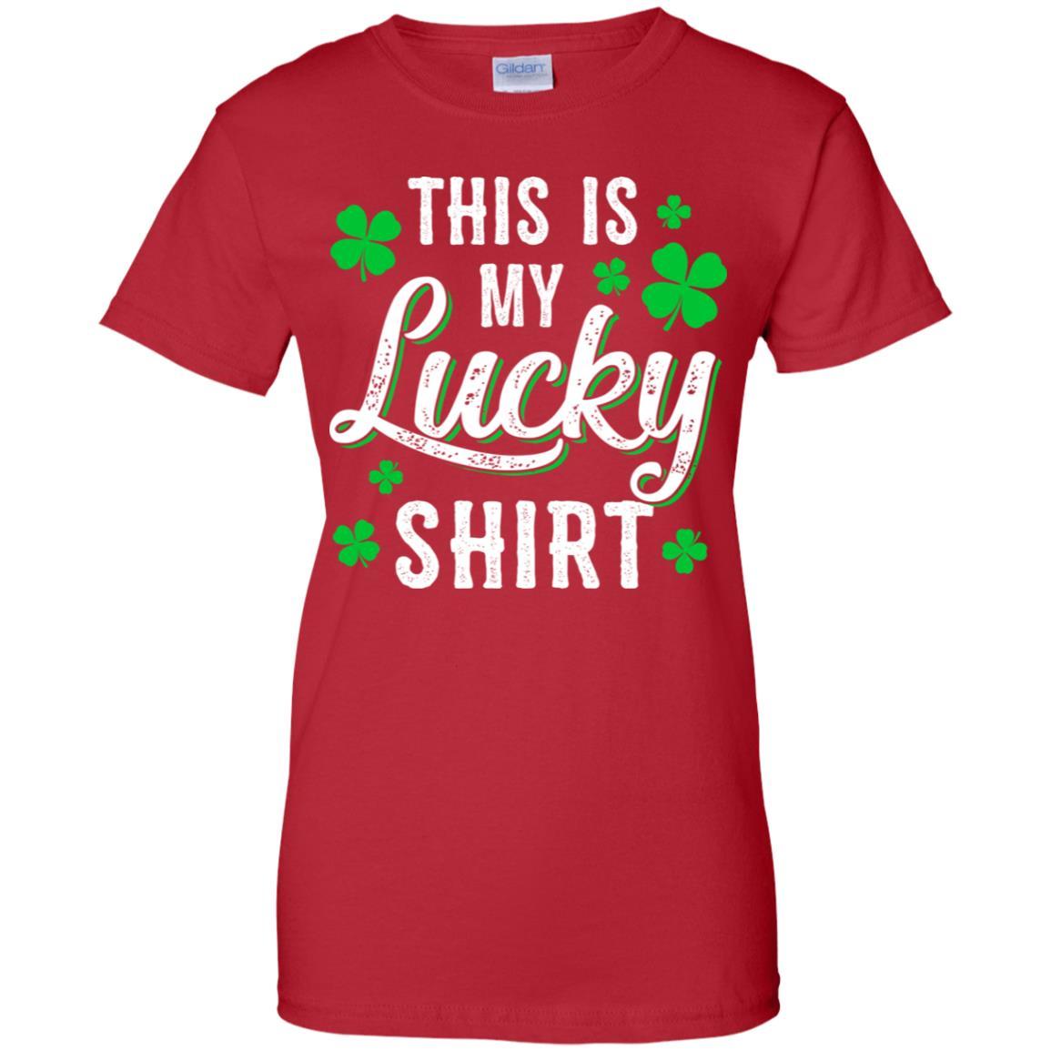 This Is My Lucky Shirt Irish Shamrocks St Patrick Day-T-Shirt & Hoodie-Women's T-Shirt-Red
