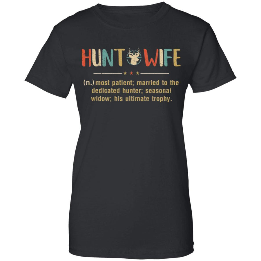 Vintage Funny Hunting Husband Hunt Wife Most Patient Married-T-Shirt & Hoodie-Women's T-Shirt-Black