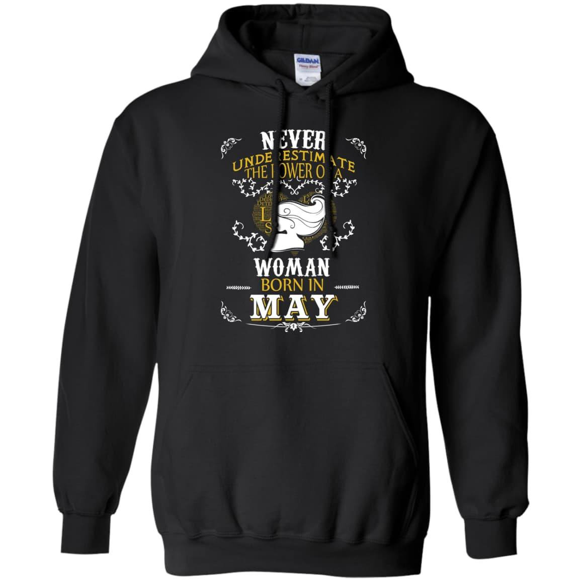 A Woman Born In MAY-T-Shirt & Hoodie-Pullover Hoodie-Black