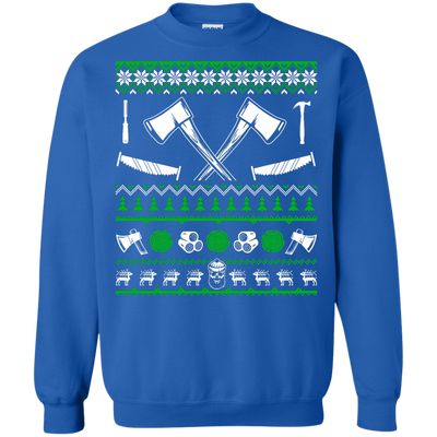 Lumberjack Christmas Sweater-T-Shirt & Hoodie-Crewneck Sweatshirt-Royal