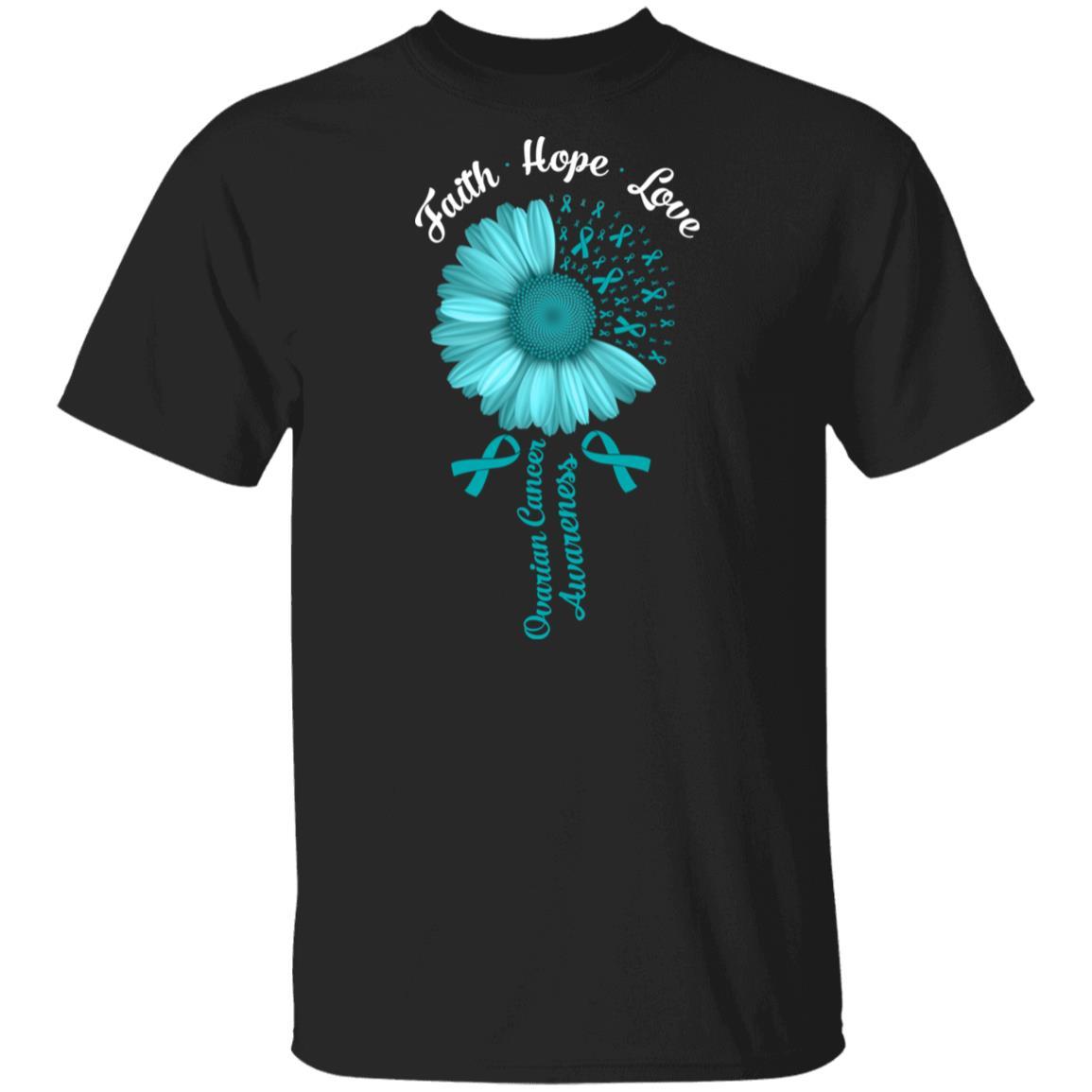 Faith Hope Love Teal Ribbon Ovarian Cancer Awareness
