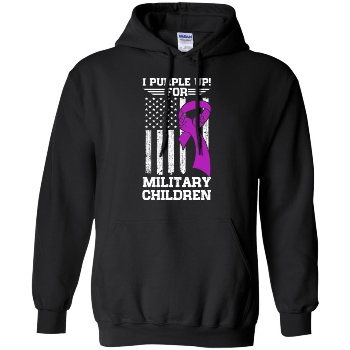 I Purple Up For Military Children Kid Child Gifts-T-Shirt & Hoodie-Pullover Hoodie-Black